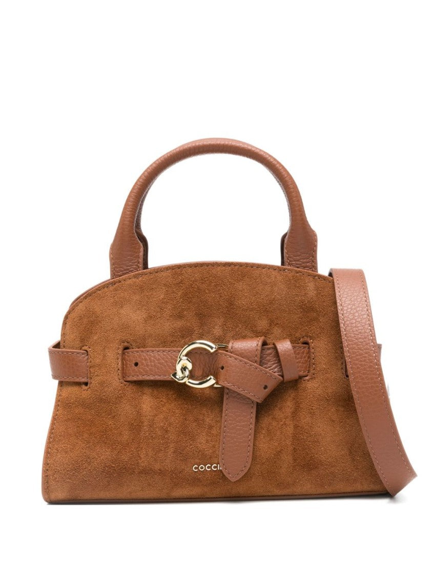 Coccinelle Structured Calfskin Handbag With Decorative Belt
