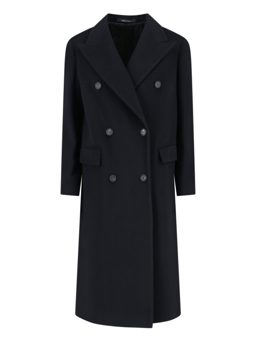 Tagliatore Jole Coat Midi Double-Breasted – Black