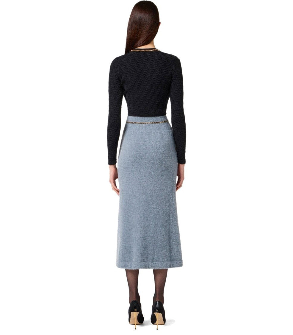 Elisabetta Franchi Crop Black Cardigan