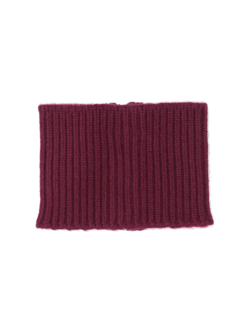 Sa Su Phi Ribbed Knit Scarf With Central Zipper In Deep Red