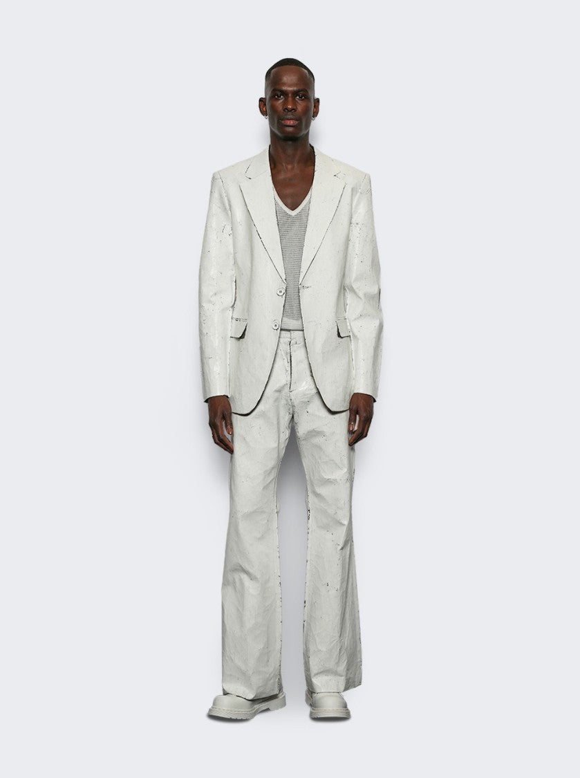 Mm6 By Maison Margiela Textured White Jacket With Button Closure