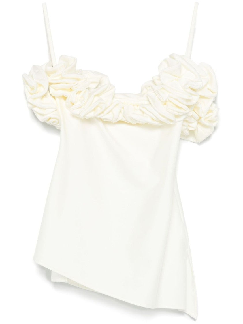 Coperni White Spaghetti Strap Side Slit Top