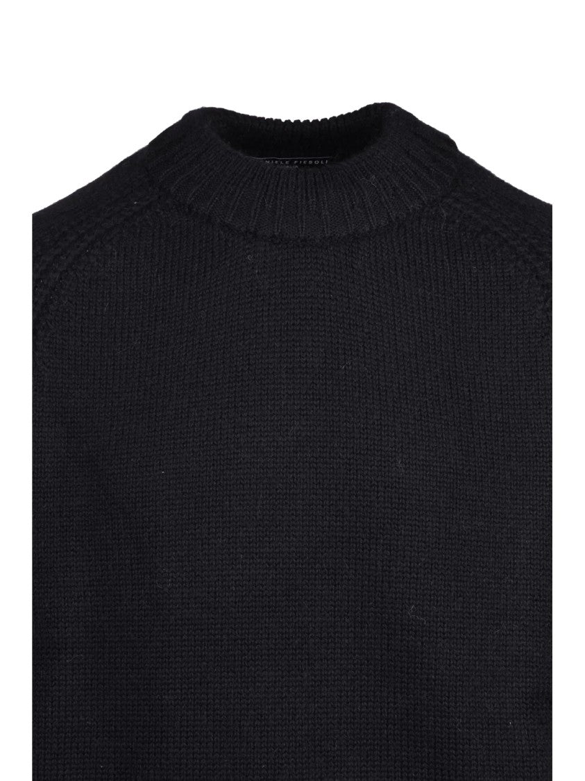 Daniele Fiesoli Crew Neck Raglan Sweater With Merino Wool And Alpaca Blend