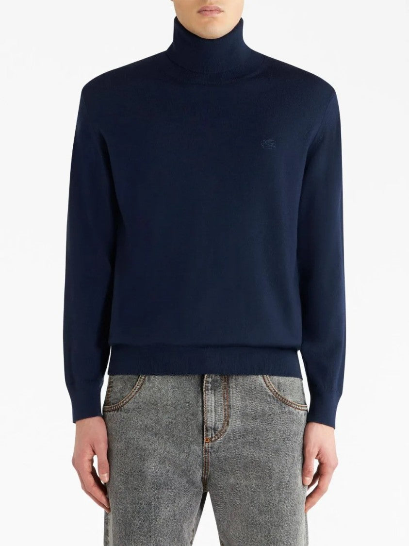 Etro Ribbed Black Turtleneck From Etro