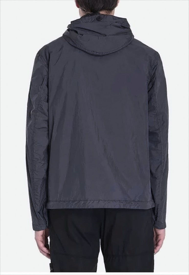 Stone Island Lightweight Grey Nylon Hooded Jacket