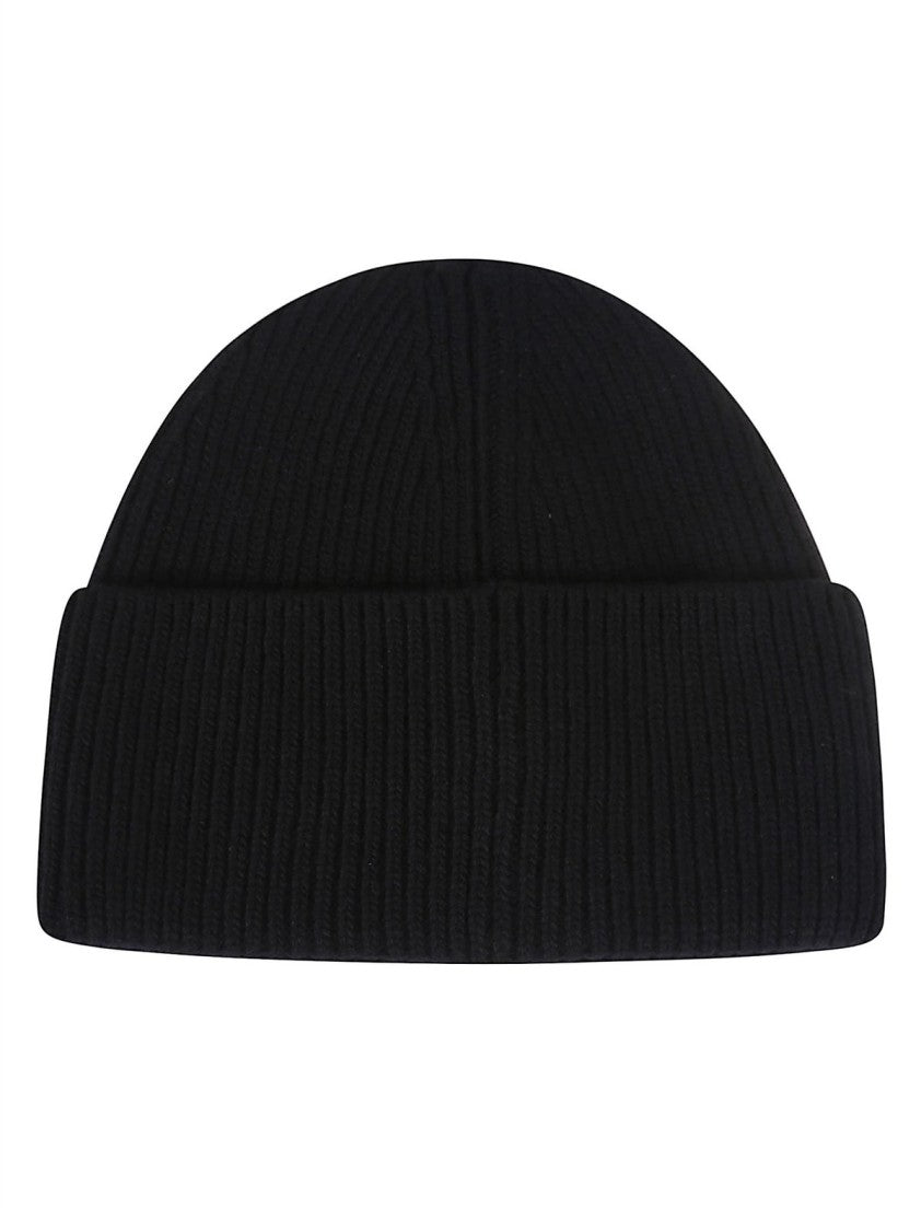 Moncler Classic Black Hat With Rounded Crown And Short Brim