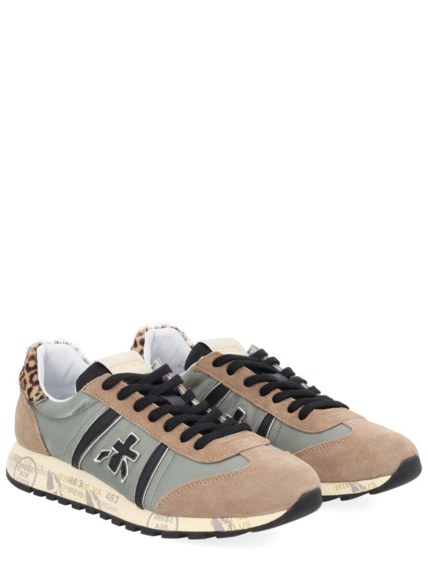 Premiata Multicolour Sneakers With Leopard Print Accent And Textured Outsole