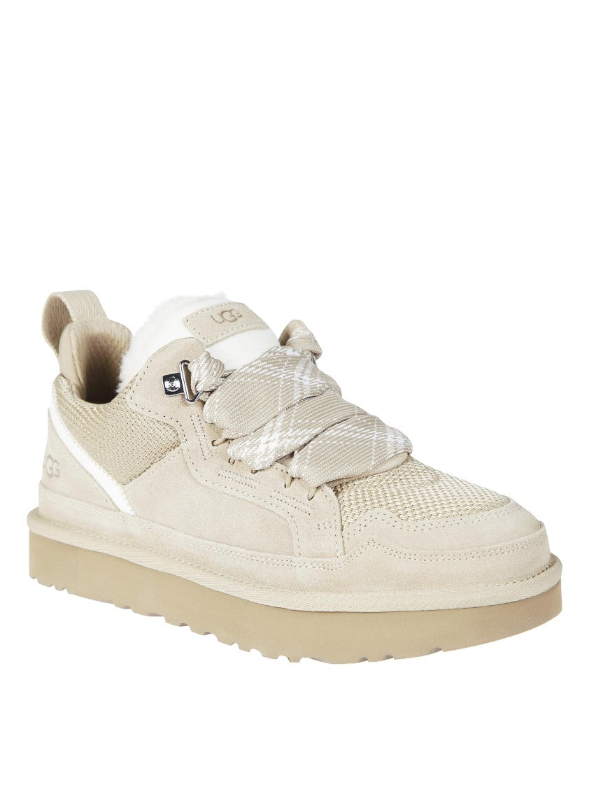 Ugg Lowmel Suede-Blend Plush Collar Low-Top Sneakers