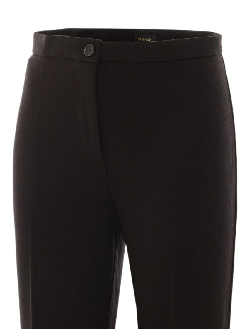 Pinko Black Tailored High-Waist Straight-Leg Trousers