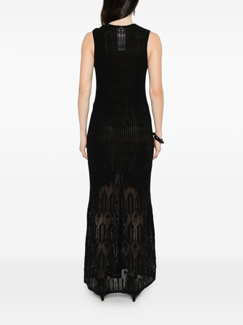 Liu Jo Black Sleeveless Crochet Day Dress