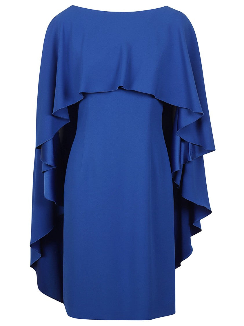 Alberta Ferretti Flowing Blue Evening Dress With Layered Ruffles