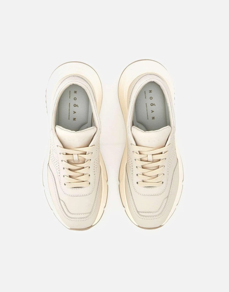 Hogan Perforated Creamy Beige Sneakers