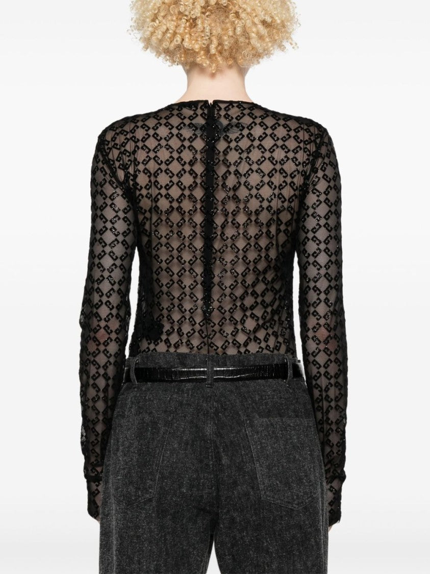 Givenchy Transparent Black Tulle Top
