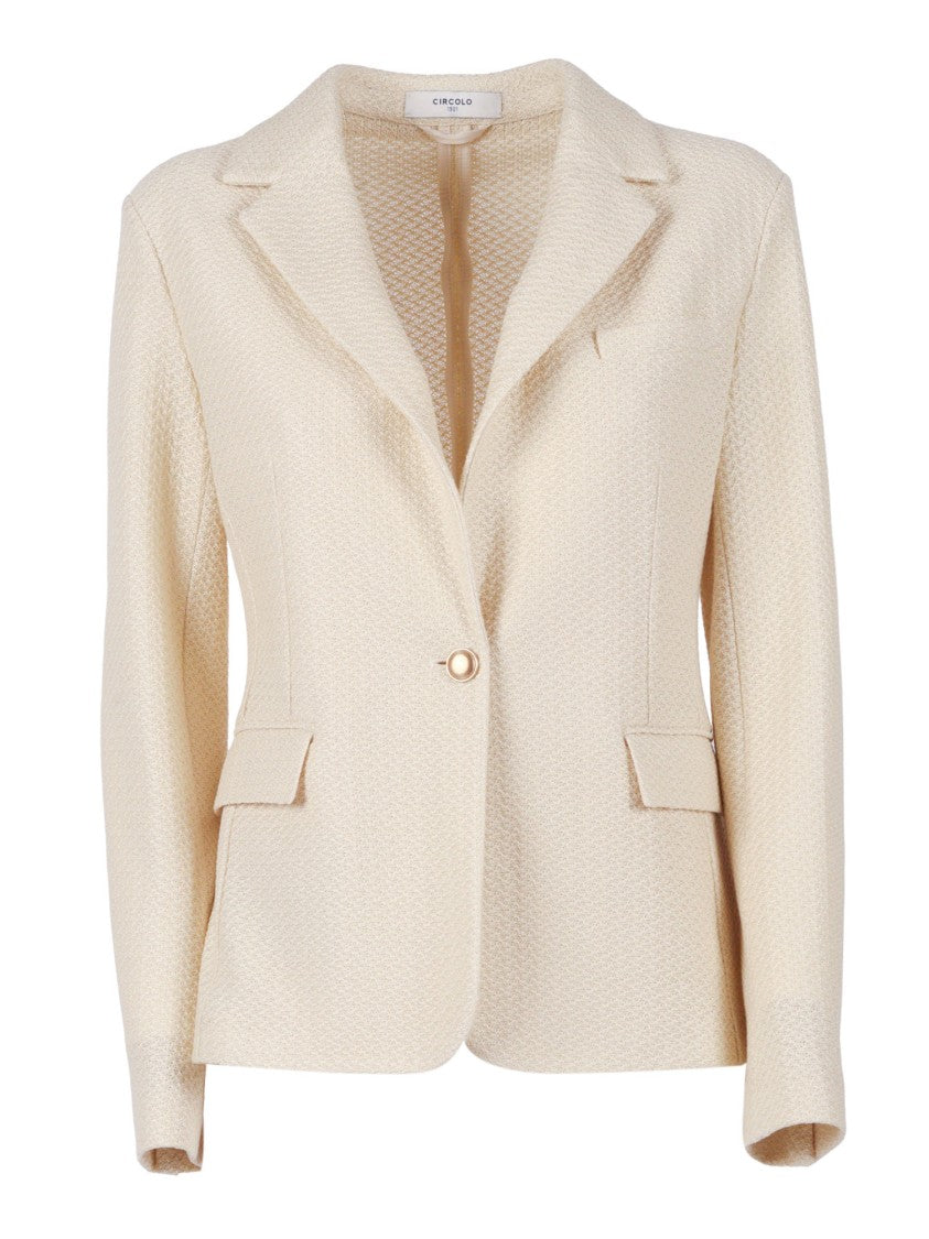Circolo 1901 Textured Cotton Slim Fit Jacket