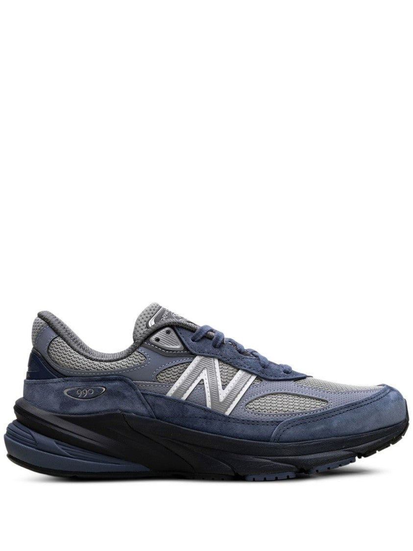 New Balance Blue Suede And Mesh Paneling Sneakers