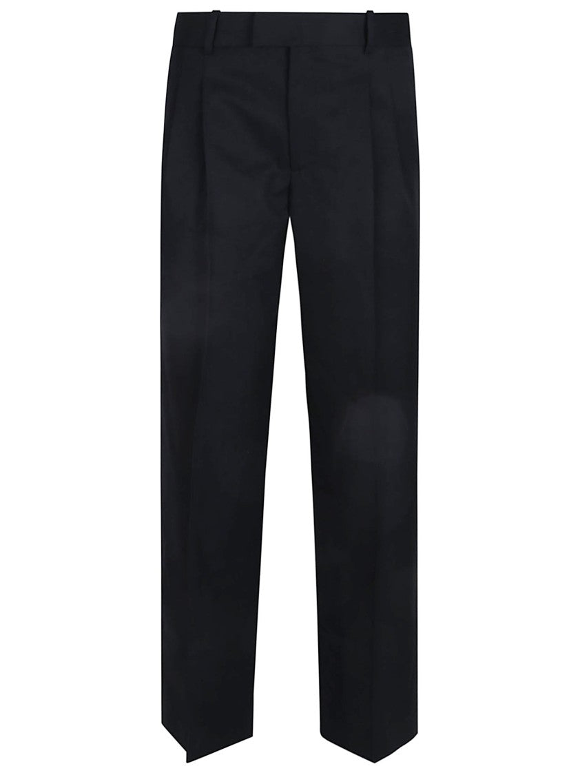 Drôle De Monsieur Golfer Tailored Straight-Leg Polyester Wool-Blend Formal Pants