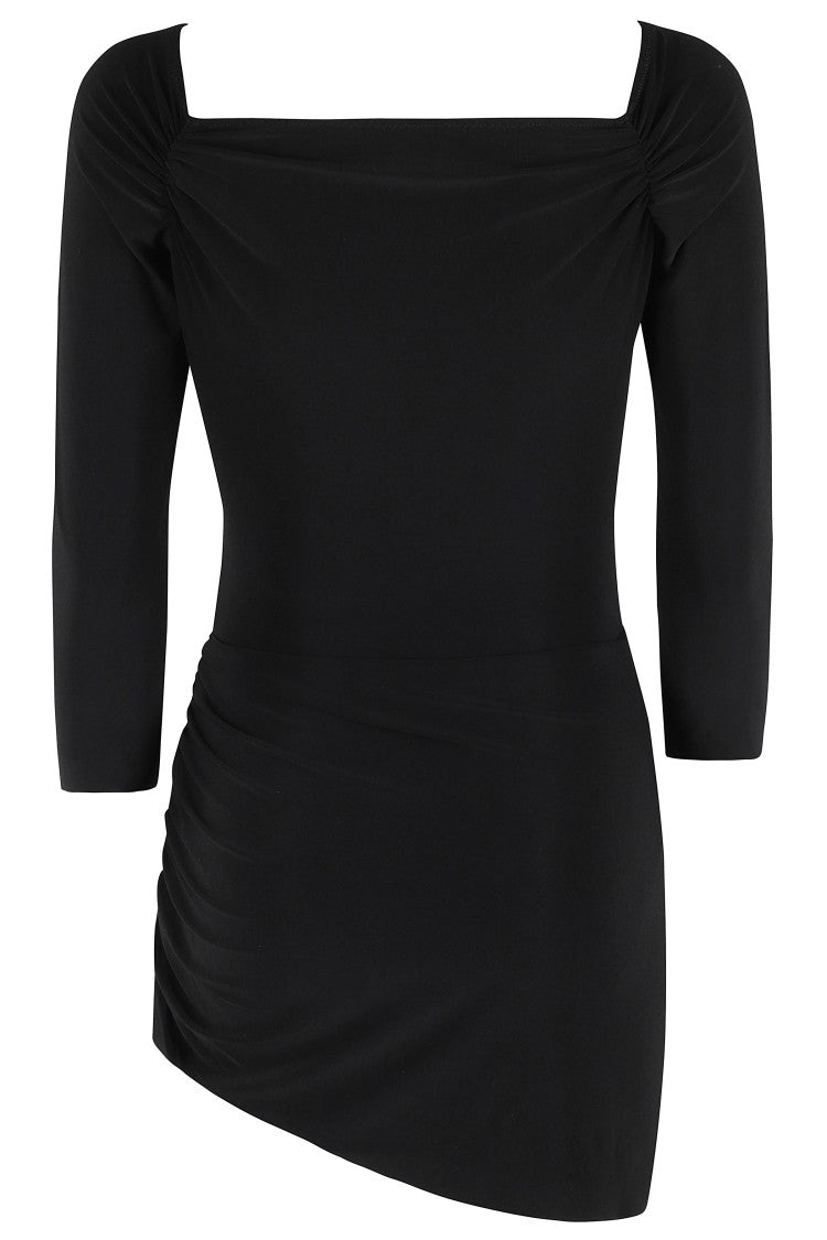 Norma Kamali Ls Off Shoulder Sweetheart Side Drape Pickleball Dress