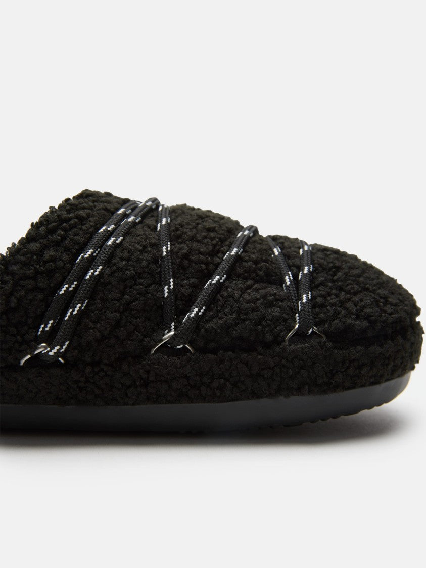 Moon Boot Black Teddy Slippers