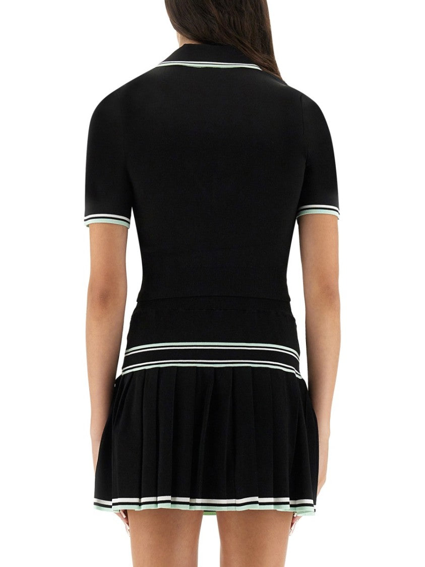 Casablanca Viscose V-Neck Polo Shirt