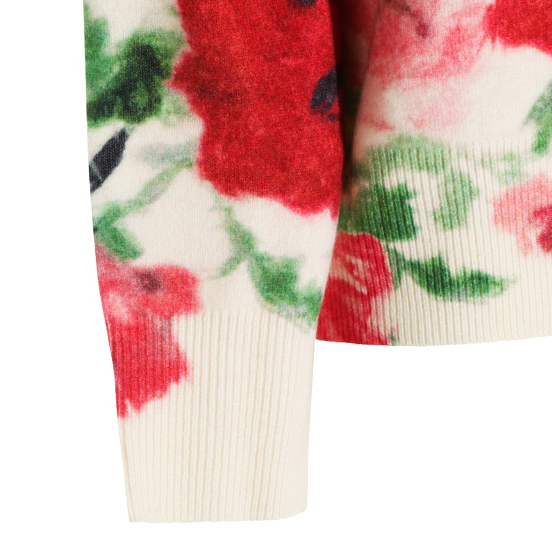 Blumarine Amber Light Wool Cashmere Floral Embellished Sweater
