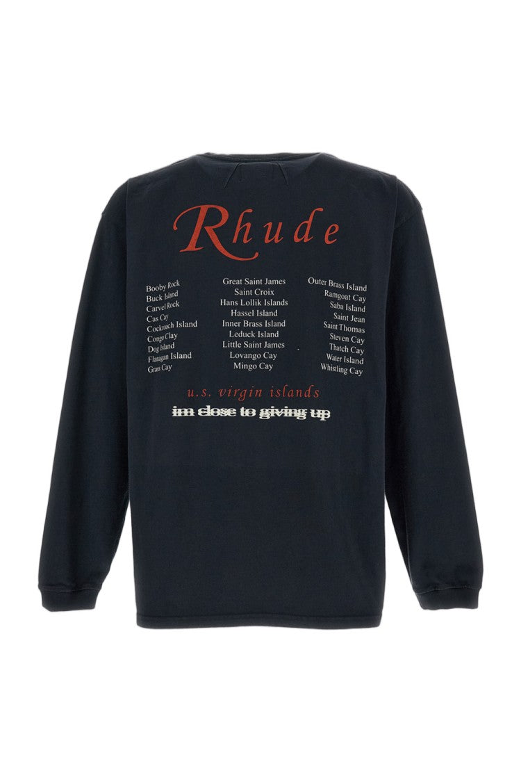 Rhude Black Regatta Cotton Printed T-Shirt