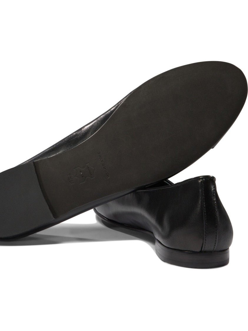 Tory Burch Black Leather Ballerinas