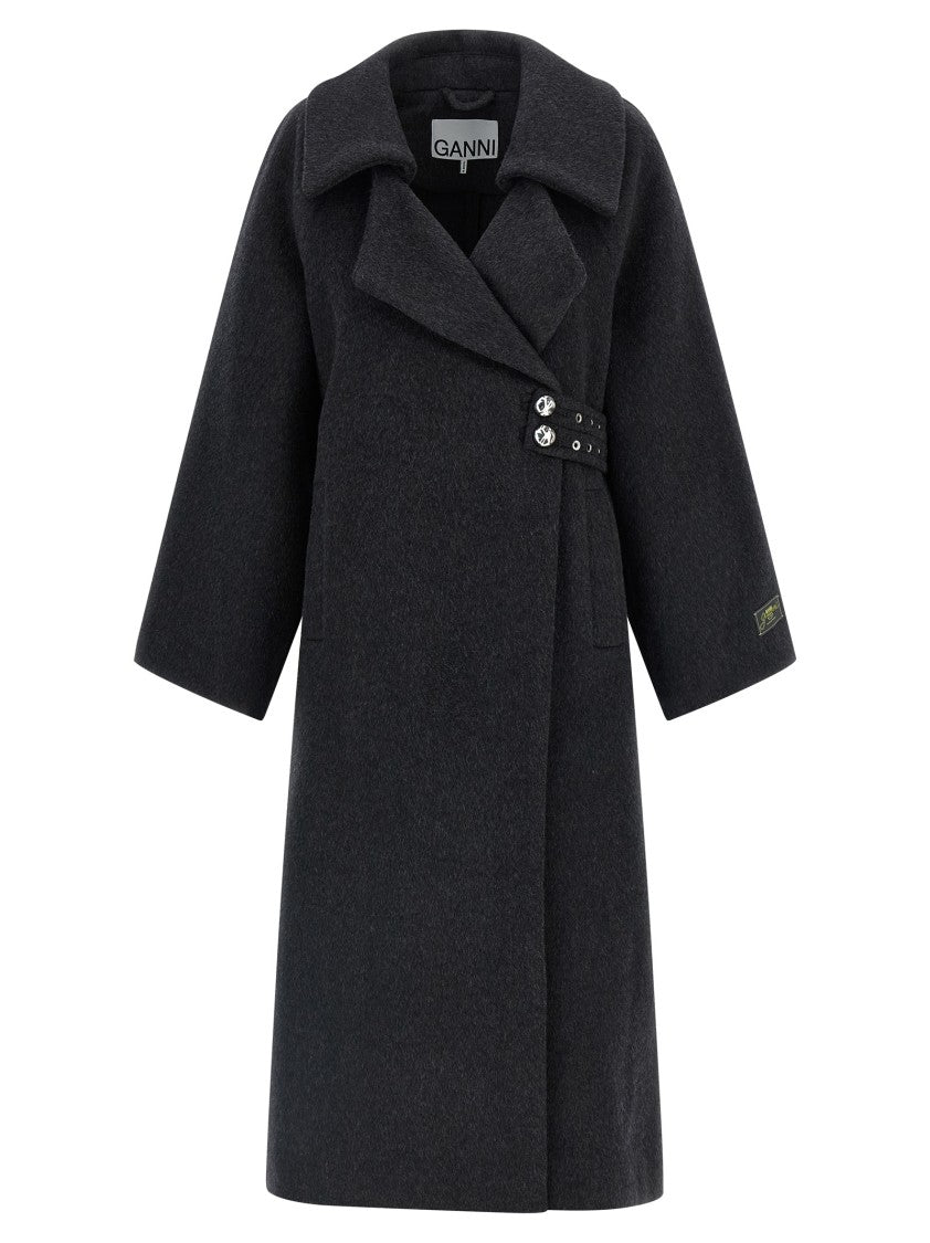 Ganni Double-Breasted Wool Coat