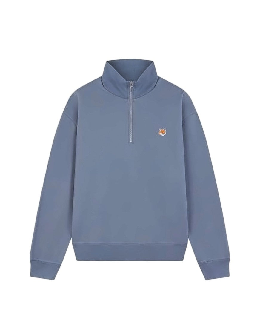Maison Kitsuné Half-Zip Pullover Sweatshirt With Stand Collar