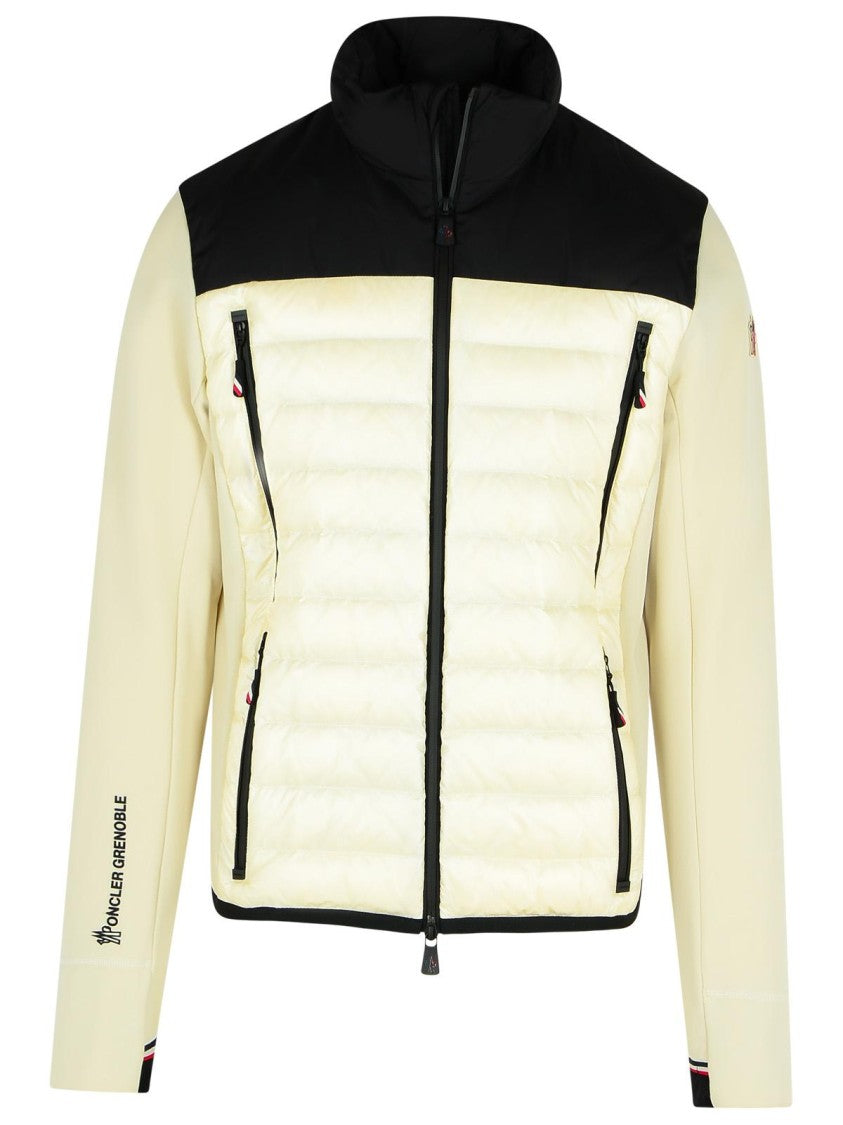 Moncler Grenoble Beige/Black Padded Sweatshirt In Polyester Blend