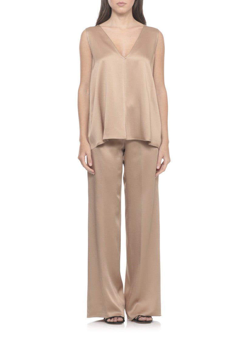 Antonelli Firenze Beige Bergamo Satin Tank Top