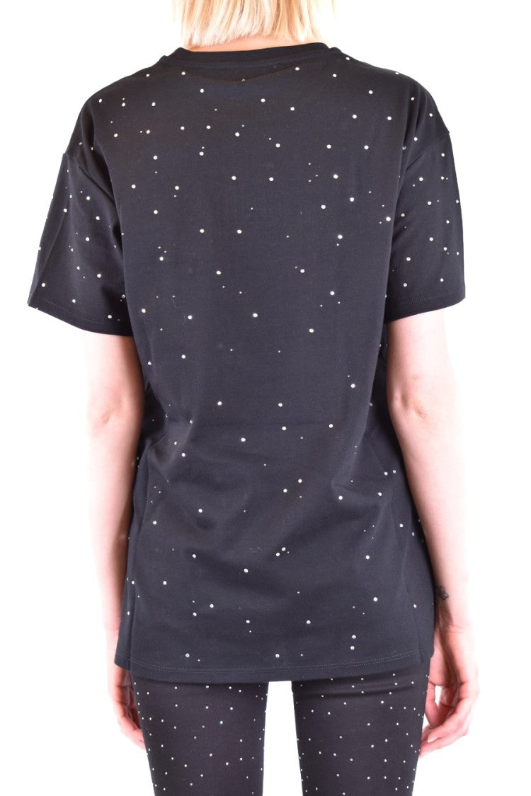 Philipp Plein Relaxed Fit Black T-Shirt Glass Accents