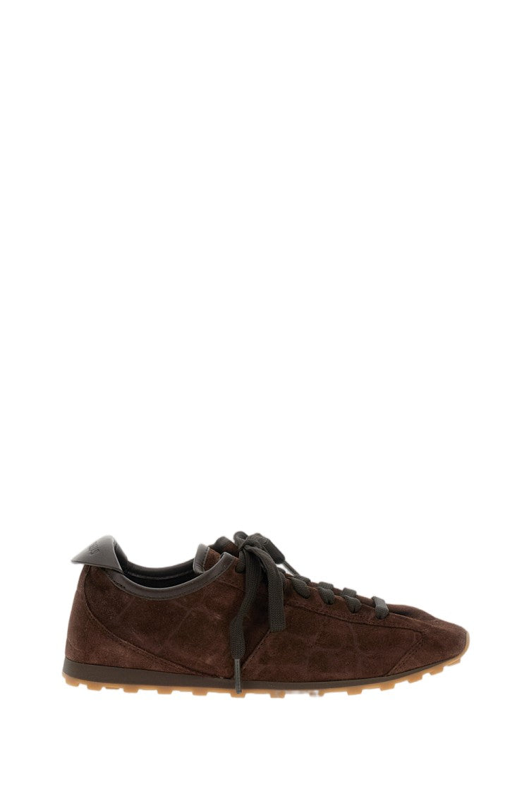 Jacquemus Sleek Low-Top Lace-Up Suede Sneakers With Contrasting Rubber Sole