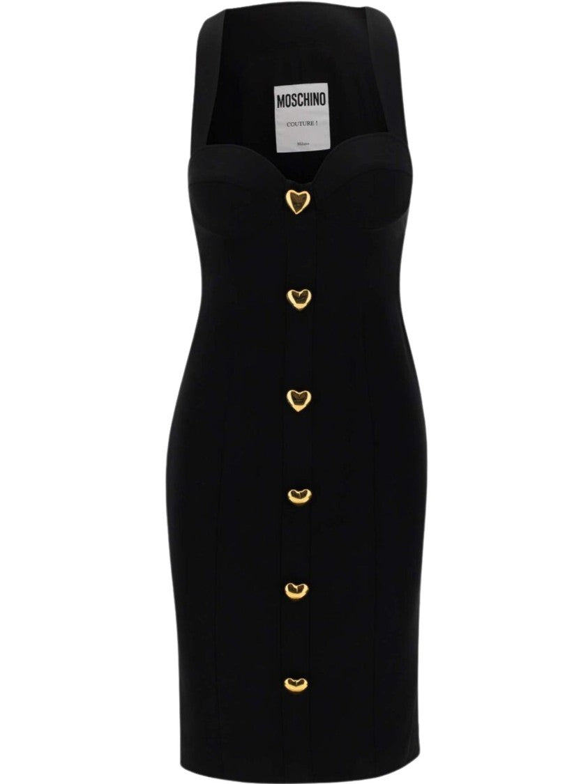 Moschino Heart Neckline Black Dresses