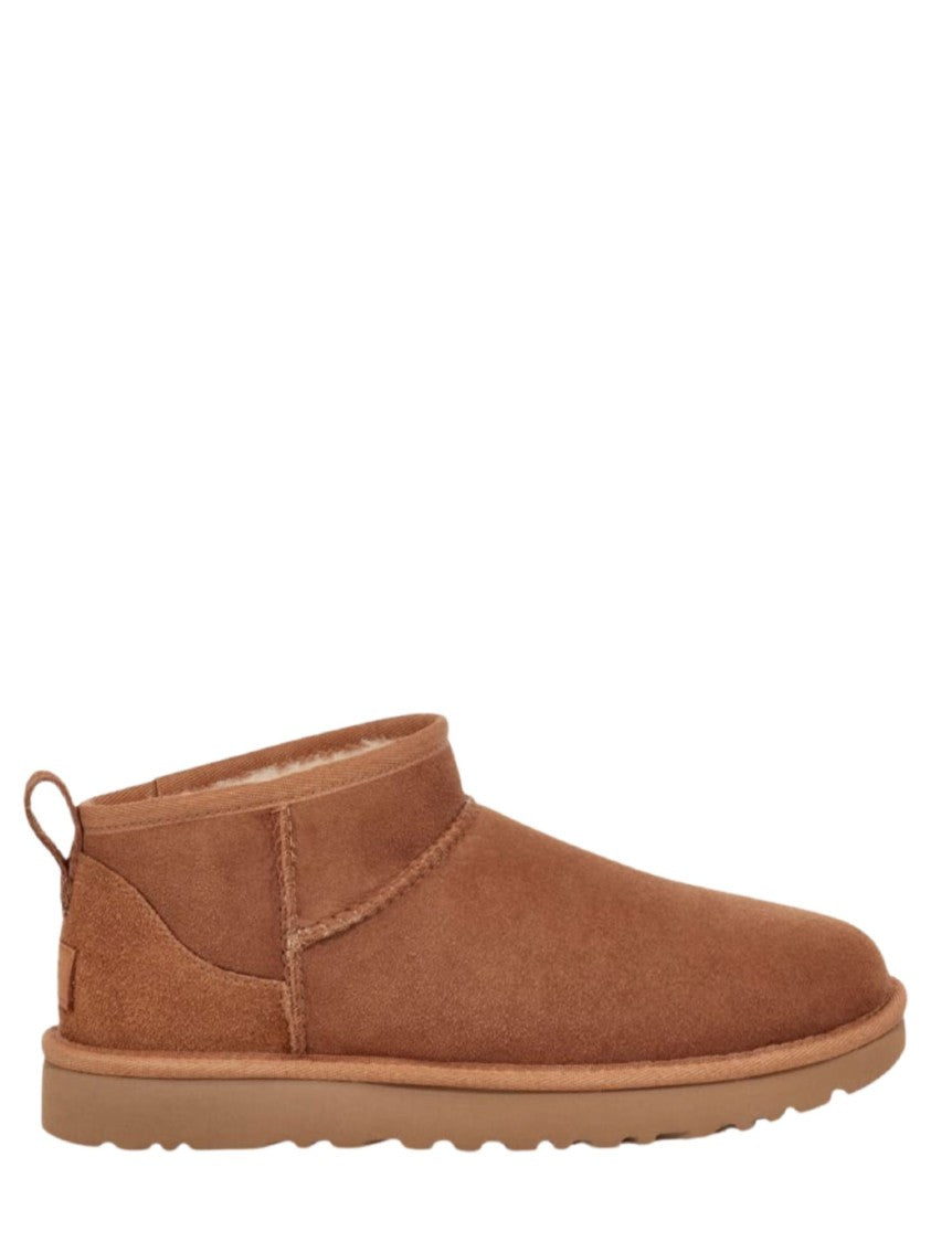 Ugg Brown Plush Shearling Lining Soft Suede Ankle Boots