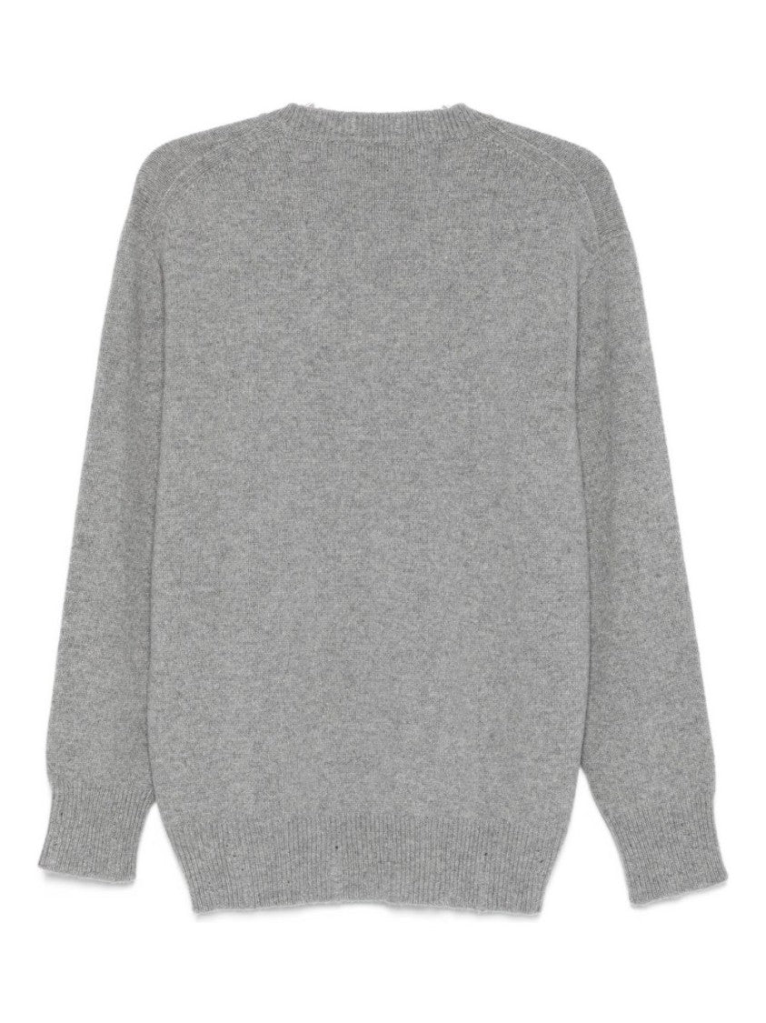 Amaranto Classic Light Grey Crew Neck Sweater