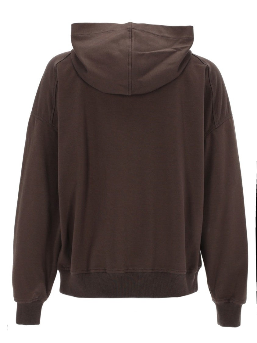 Brunello Cucinelli Brown Full-Zip Stretch Cotton Hoodie