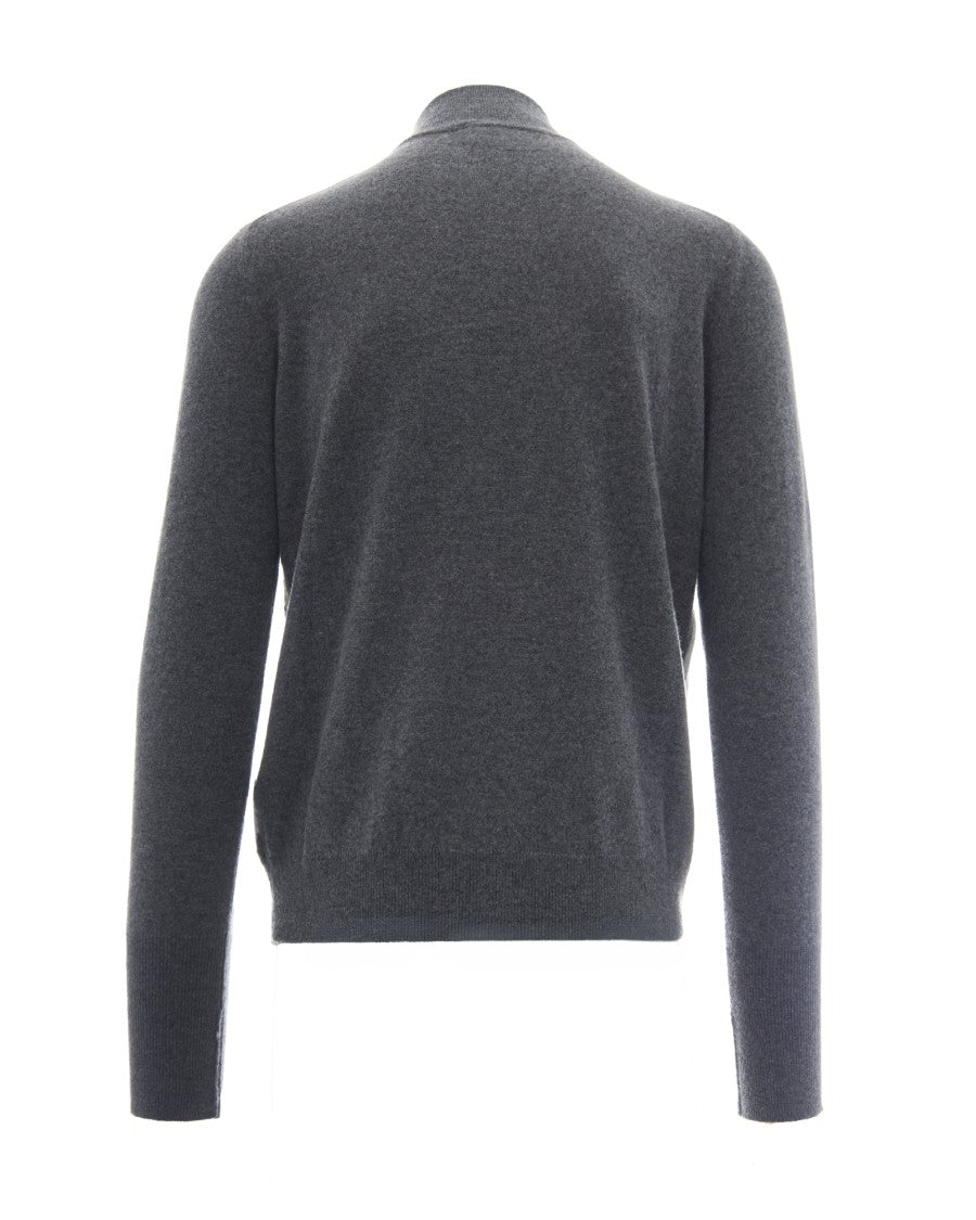 Ballantyne Argyle High-Collar Cashmere Full-Zip Cardigan