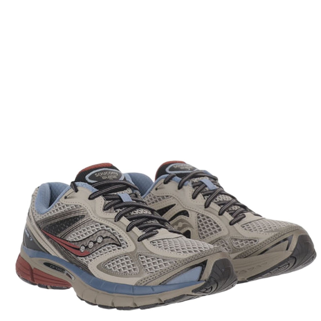 Saucony Multi-Panel Silver Sneakers With Breathable Mesh