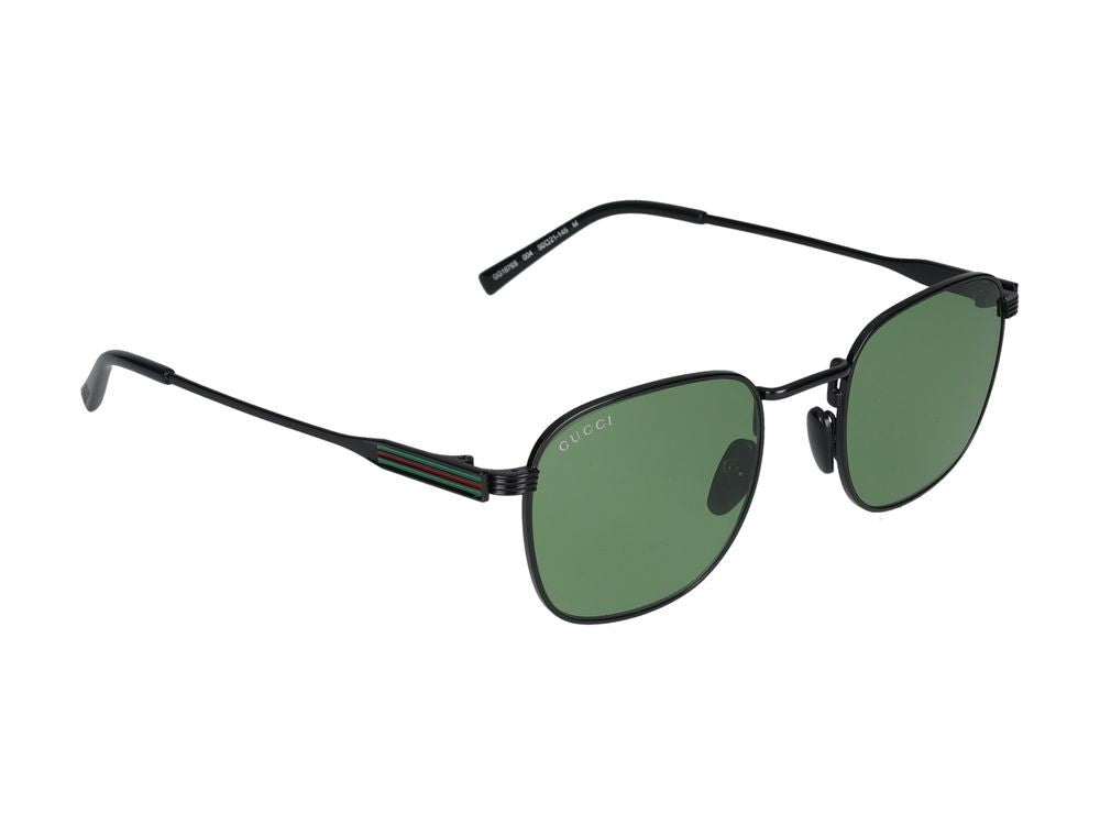 Gucci Black Square Frame Metal Sunglasses