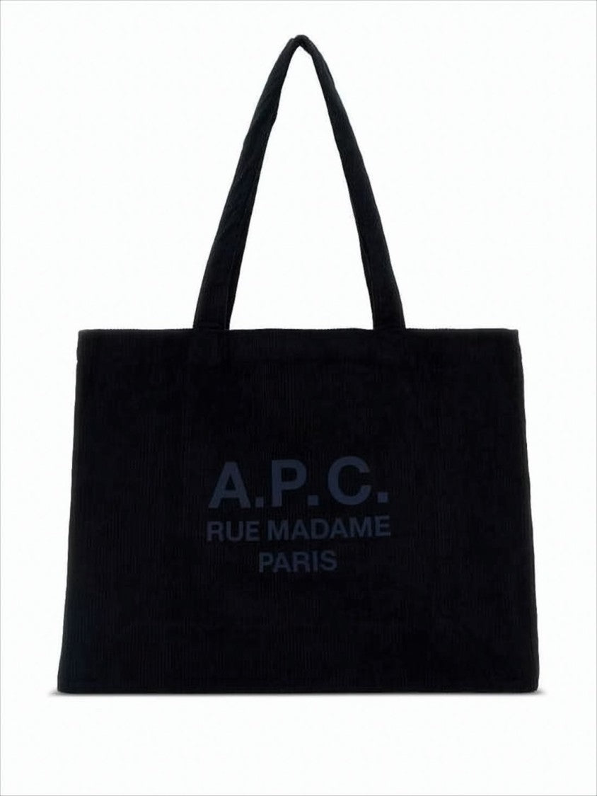A.P.C. Rectangular Black Shoulder Bag With Design
