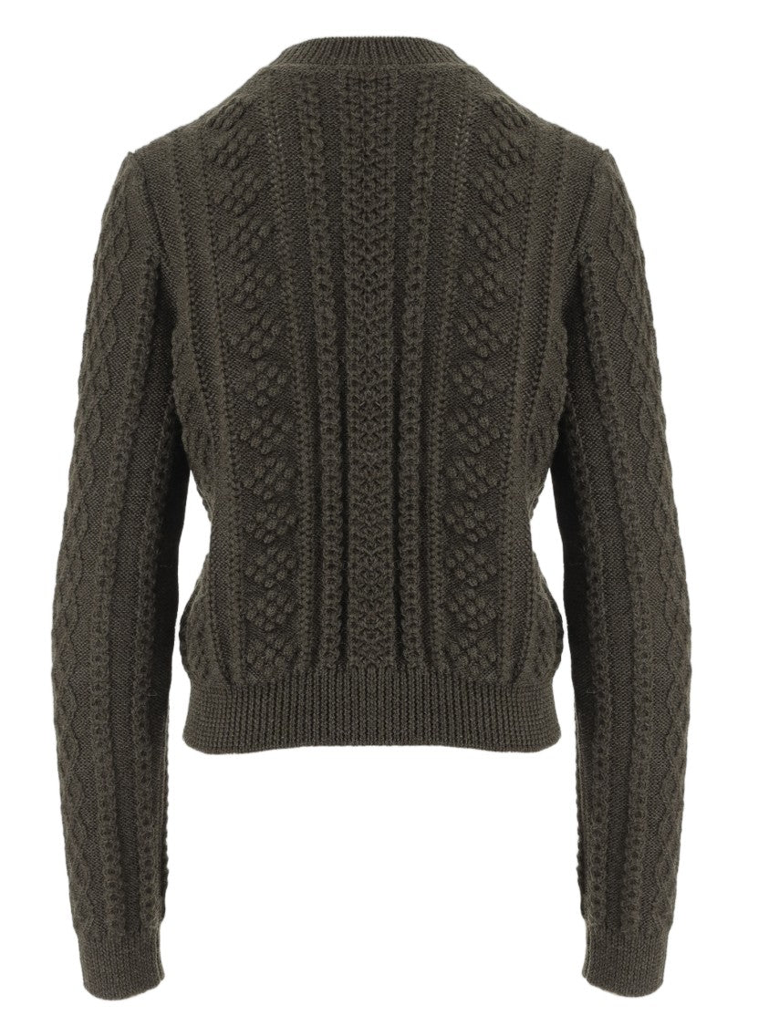 Jil Sander Geometric Pattern Sequin Embellished Wool Sweater
