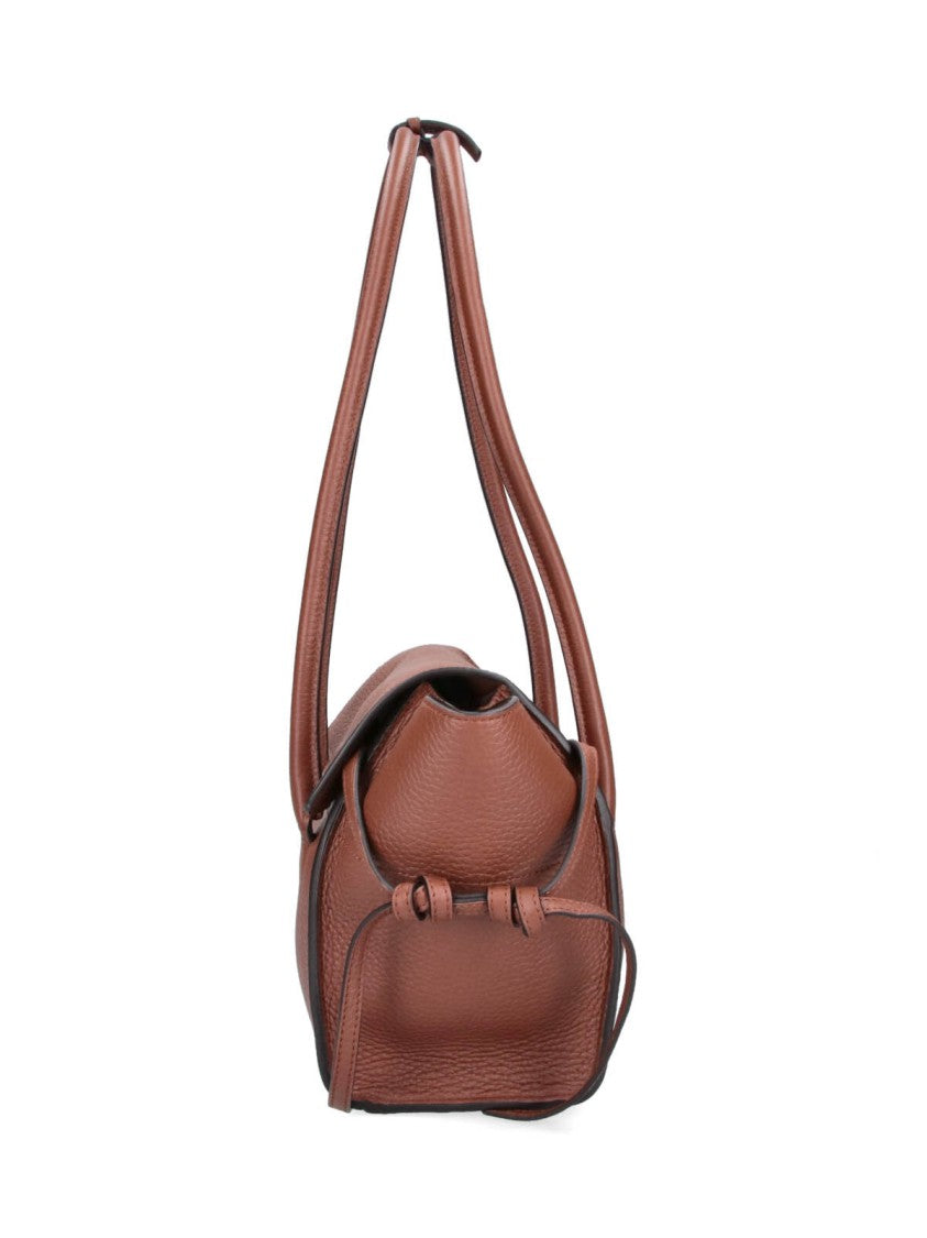 Mulberry Structured Brown Pebbled Leather Handbag