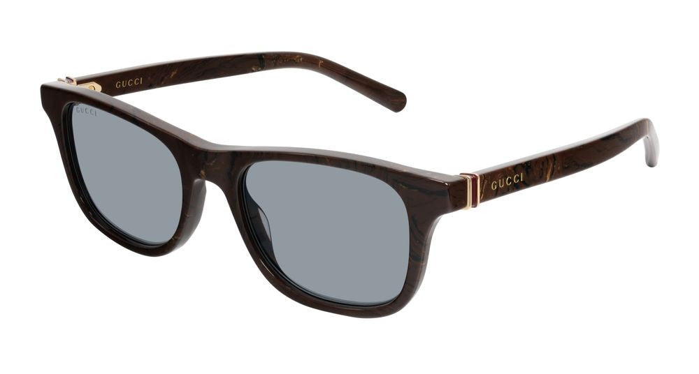 Gucci Brown Gold-Tone Accents Square Sunglasses