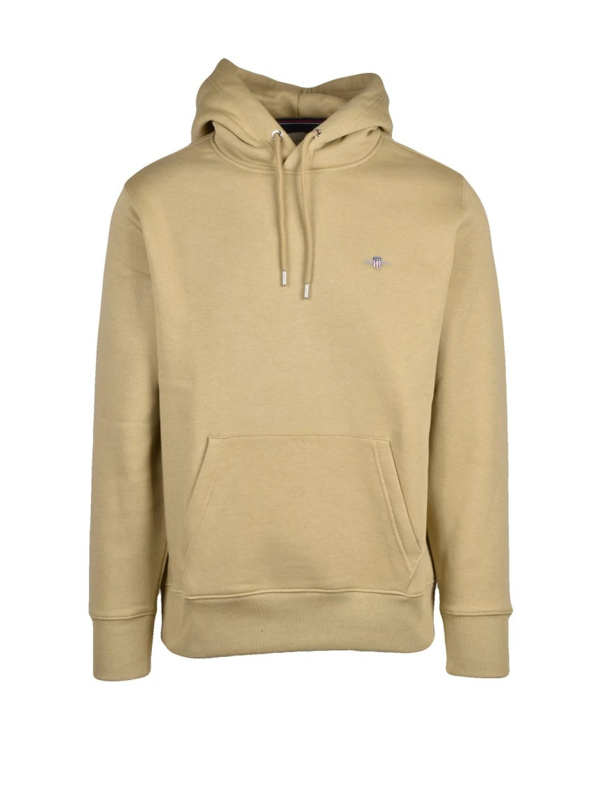Gant Beige Brushed Interior Hooded Cotton-Blend Sweatshirt