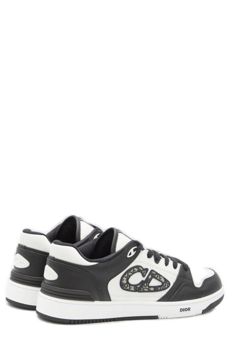 Christian Dior Black Low-Top Sneakers With Perforated Toe Box And Signature Logo