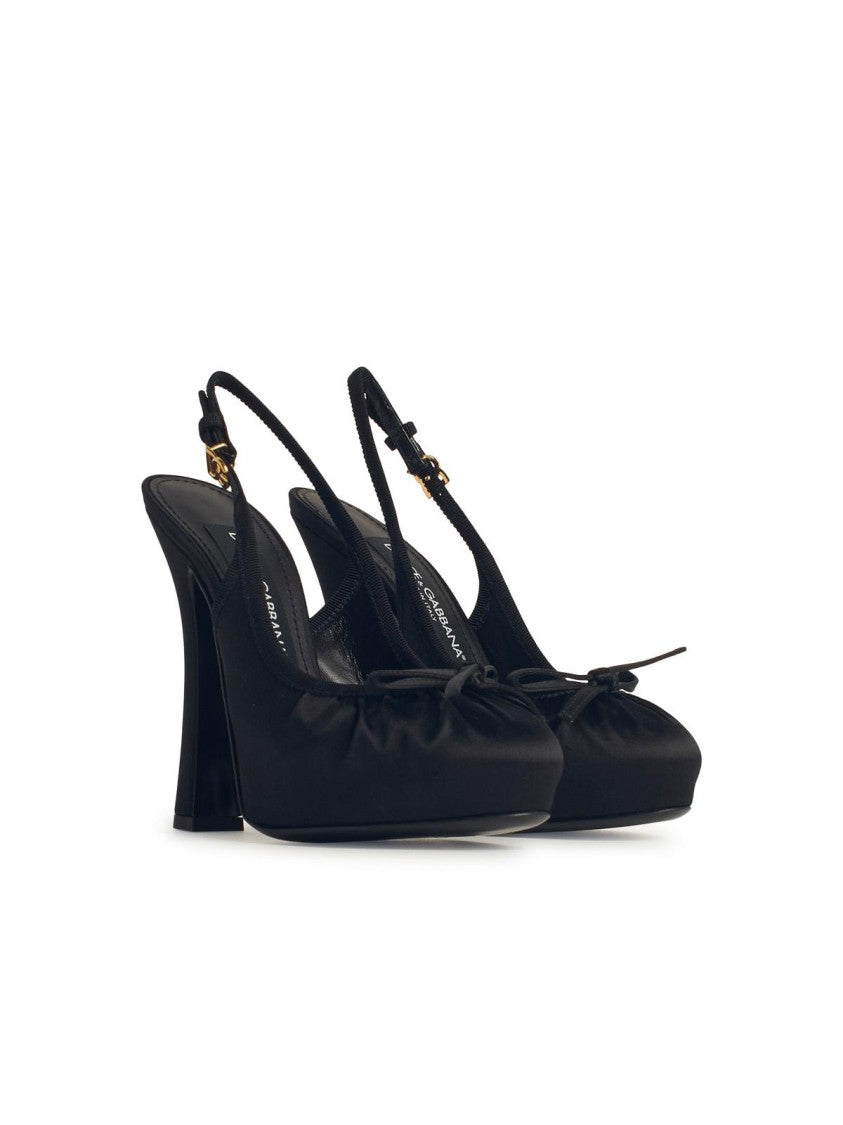 Dolce & Gabbana Black Satin Sandals