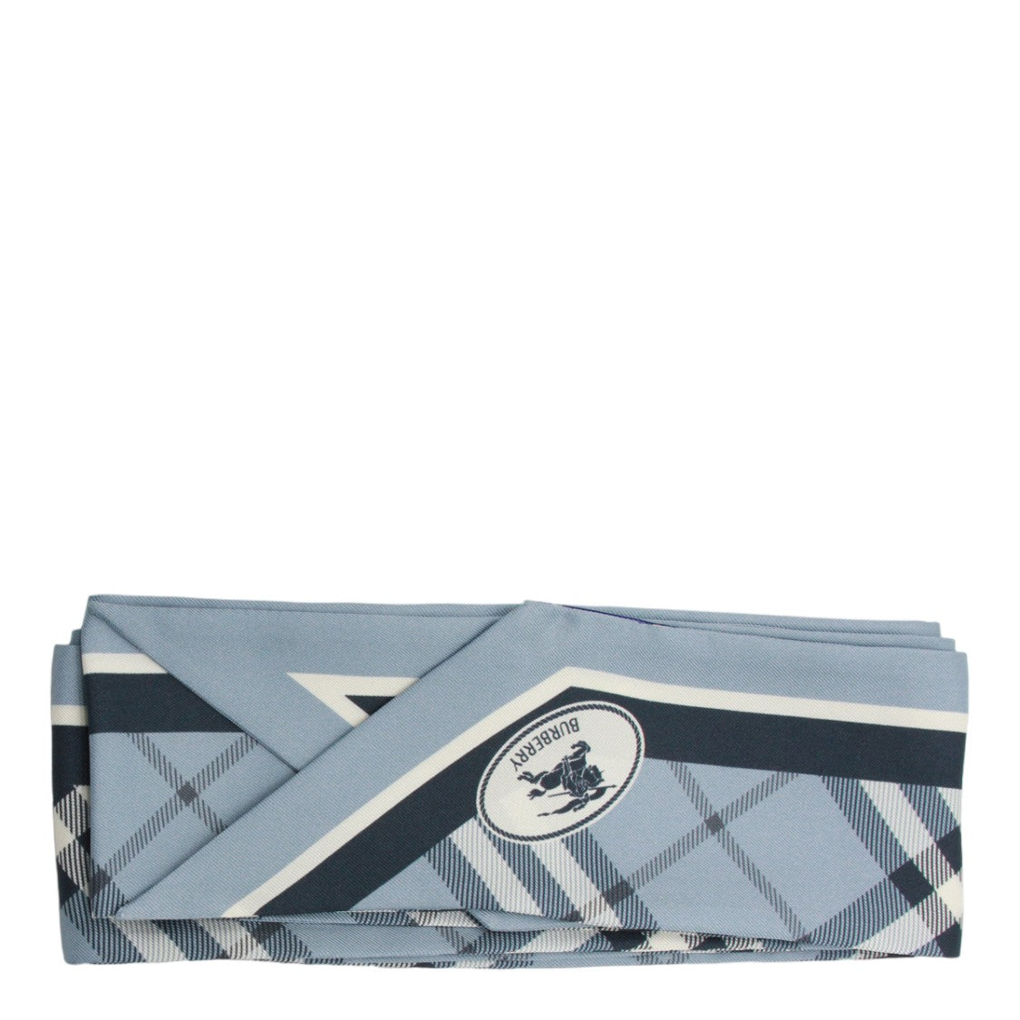 Burberry Check Pattern Scarf With Central Emblem And Refined Edges