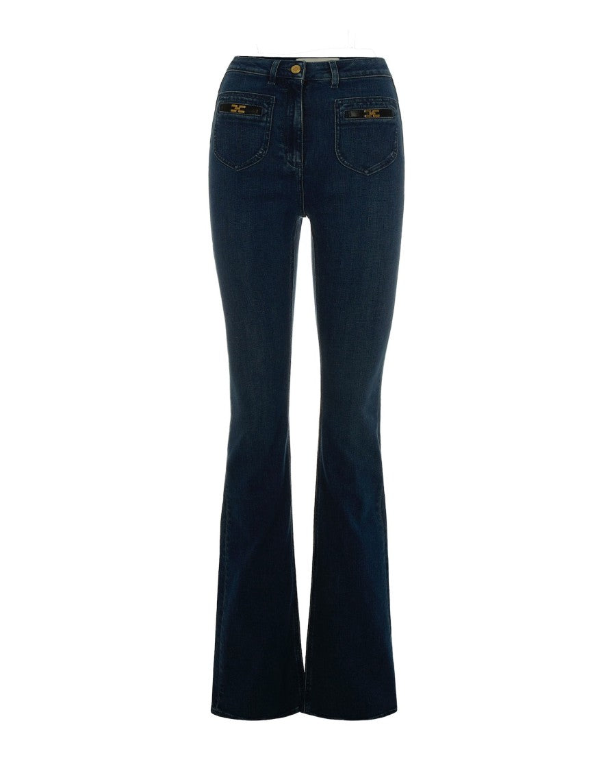Elisabetta Franchi Jeans With Blue Jewel Logo