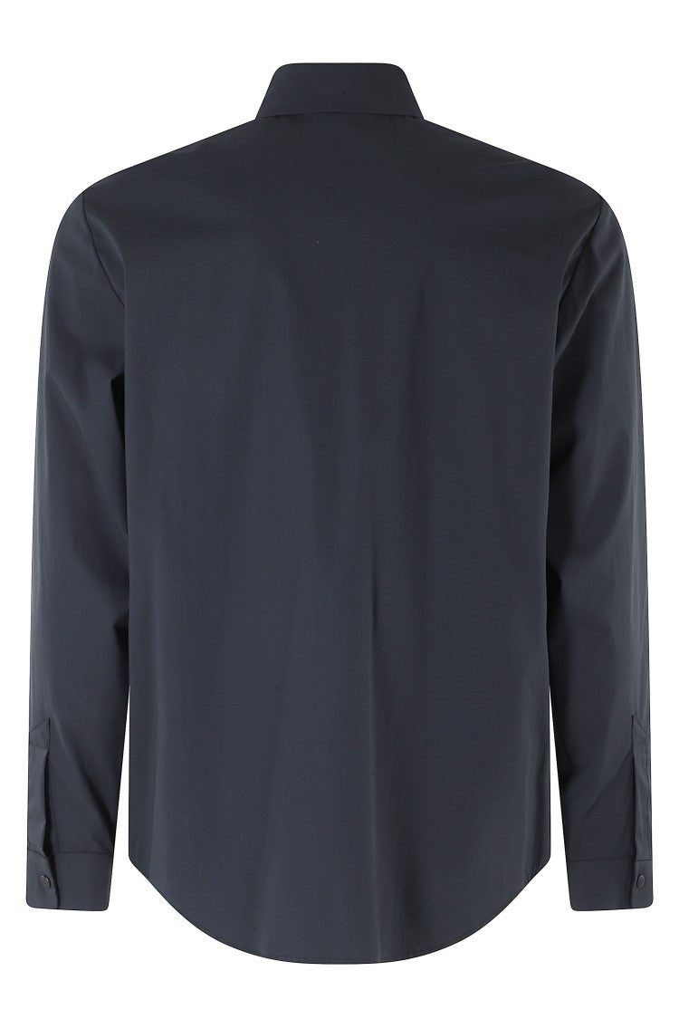 Aspesi Blue Blade Zippered-Chest Cotton-Blend Casual Shirt