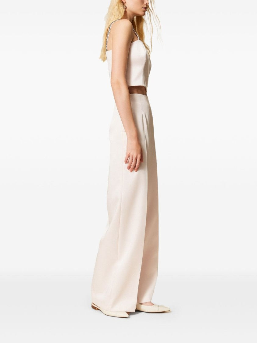 Twin-Set Wide-Leg Trousers With High Waist